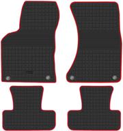 🚗 custom fit all weather hd-mart car floor mat rubber for audi q5 2017-2009 - black/red, heavy duty & odorless logo