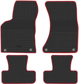 img 3 attached to 🚗 Custom Fit All Weather HD-Mart Car Floor Mat Rubber for Audi Q5 2017-2009 - Black/Red, Heavy Duty & Odorless