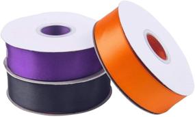 img 3 attached to 🎃 Livder 3 Rolls 1 Inch Double Face Satin Ribbon: Perfect for Halloween Party Decor, Gift Wrapping, Sewing & Bow Craft (Orange, Black, Purple)