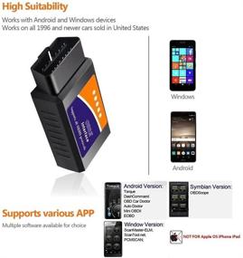 img 2 attached to 🚗 Friencity Bluetooth автомобильный сканер OBD ii 2 OBD2: Ultimate Car Diagnostic Tool for Android & Windows - Проверка чек-индикатора, считывание кодов двигателя - Не совместим с устройствами iOS.