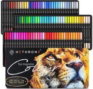 🎨 hethrone markers for adult coloring - 100 colors dual tip brush pens art markers set with fine tip, perfect for calligraphy, painting, drawing, and lettering (includes 100 colors black) logo