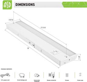 img 2 attached to 🌟 ASD LED Under Cabinet Lighting, 18 Inch, Dimmable, Hardwired or Plug-in Installation, 3 Color Temperature Selectable - 2700K/3000K/4000K, Linkable Kitchen Lights, 8W, ETL & Energy Star, White Finish - Enhanced SEO