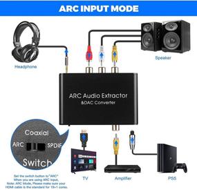 img 2 attached to 🔊 HDMI ARC аудио извлекатель 192KHz ЦАП конвертер с несколькими вариантами аудиовыхода - Идеальный адаптер аудио ARC для телевизора