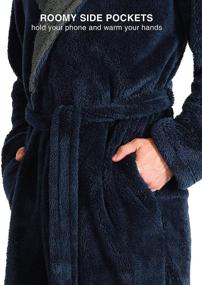img 2 attached to David Archy Hooded Velveteen Bathrobe Men's Clothing