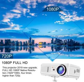 img 3 attached to 📽️ Lexsong HD Video Projector: High-Definition 1920×1080P Native Resolution, 300" Display, 6000 Lumens – Ideal for Home, Outdoor & Company Use. Compatible with TV Stick, Phone, PS4, HDMI, VGA, TF and USB.
