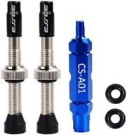 🚲 ultimate tubeless presta valve stem kit for bikes: 35mm / 44mm / 60mm, valve core remover tool included - alloy presta valve stem caps, silver (60mm) logo