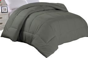img 1 attached to 🛌 Cathay Home Gray Double Fill Alternative Down Comforter - King Size for Cozy and Luxurious Sleep