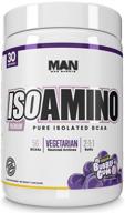 🍇 man sports iso amino pure bcaa powder - 210g - natural ingredients - lean muscle building & fat burning - grape bubblegum flavored - 30 servings logo