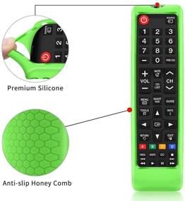 img 1 attached to 📱 Silicone Remote Control Case Cover - Compatible with Samsung TV Remote (BN59-01315A, BN59-01199F, AA59-00666A, BN59-01301A) - Shockproof Protective Holder, Glowgreen Color