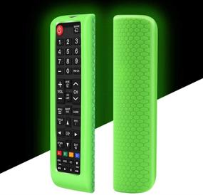 img 4 attached to 📱 Silicone Remote Control Case Cover - Compatible with Samsung TV Remote (BN59-01315A, BN59-01199F, AA59-00666A, BN59-01301A) - Shockproof Protective Holder, Glowgreen Color