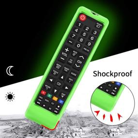 img 2 attached to 📱 Silicone Remote Control Case Cover - Compatible with Samsung TV Remote (BN59-01315A, BN59-01199F, AA59-00666A, BN59-01301A) - Shockproof Protective Holder, Glowgreen Color