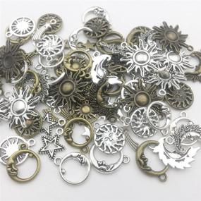 img 1 attached to 🌙 Youdiyla 80pcs Celestial Mixed Sun Moon Star Charms: Wholesale Bulk Lots for Necklace Bracelet Jewelry Making (HM81)