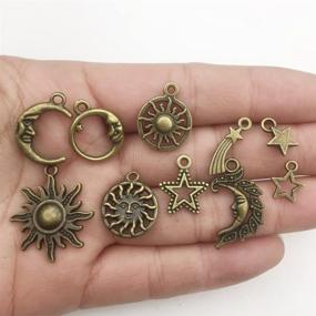 img 3 attached to 🌙 Youdiyla 80pcs Celestial Mixed Sun Moon Star Charms: Wholesale Bulk Lots for Necklace Bracelet Jewelry Making (HM81)