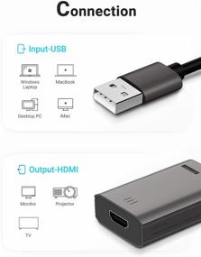 img 1 attached to 🔌 Кабель-адаптер Lemorele HD 1080P HDMI в USB, адаптер USB в HDMI для Mac, совместим с MacOS M1 / Windows 10/8.1/8/7 (требуется установка приложения), несовместим с Linux, Unix или Vista.