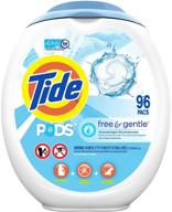 🌿 tide pods free and gentle, unscented hypoallergenic laundry detergent soap pods – 96 count, he, ideal for sensitive skin, free from dyes and perfumes logo