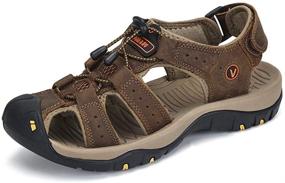 img 4 attached to PAMRAY Men's Athletic Fisherman Sandals - Breathable Shoes for Active Comfort