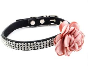 img 4 attached to 🐶 Sparkling Rhinestone Dog Collar and Leather Cat Collar Set - Perfect for Holiday Gatherings and Special Occasions, with Crystal Dog Birthday and Wedding Jewelry - Ideal for Kitten Puppy Teacup Yorkie Chihuahua - Adjustable and Stylish Accessories Included