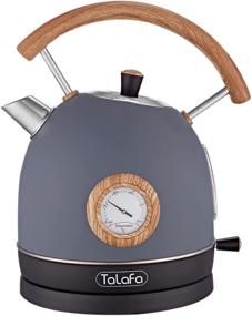 img 4 attached to 🔌 Talafa Retro Electric Kettle 1.7L with Thermometer, Auto Shut-off, Stainless Steel, Anti-scald Handle