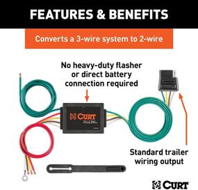 img 3 attached to 🔌 CURT 56175 2-Wire Splice-in Tail Light Converter, 4-Pin Wiring Harness with Non-Powered Function, Black