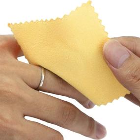 img 2 attached to 🧽 100 PCS Jewelry Polishing Cloth, Jewelry Cleaning Cloth for Sterling Silver, Gold, and Platinum – Yellow