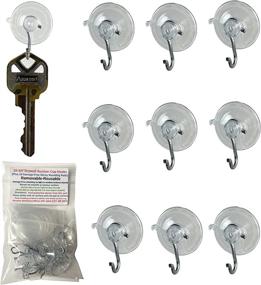 img 4 attached to Mini Small Pennsylvania-Suction Cup Hooks for Windows 3/4-inch Diameter + 10 Drywall Sticky Pads | Holds up to 1/2 lb | Damage-Free, Removable & Reusable