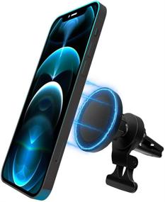img 4 attached to Автокрепление TalkWorks совместимое с технологией Magsafe для iPhone 12 - Магнитный держатель на круглом воздуховоде для iPhone 12, 12 Mini, 12 Pro/Max.
