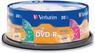 📀 verbatim 97503 dvd-r 4.7gb 16x калейдоскоп производимые носители - 20 дисков в контейнере - разноцветные: высококачественные dvd диски для хранения данных, творческих проектов и многого другого логотип