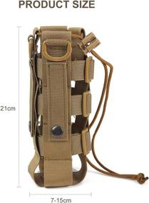 img 3 attached to WICHEMI MOLLE Water Bottle Pouch - Adjustable Straps, Tactical Holder for 17-84 Oz Kettle - Brown