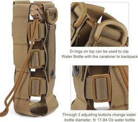 img 1 attached to WICHEMI MOLLE Water Bottle Pouch - Adjustable Straps, Tactical Holder for 17-84 Oz Kettle - Brown