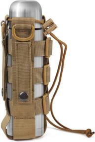 img 4 attached to WICHEMI MOLLE Water Bottle Pouch - Adjustable Straps, Tactical Holder for 17-84 Oz Kettle - Brown