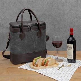 img 1 attached to 🍷 Wine Bags for Travel: Insulated Tote - 3 Bottle Capacity, Adjustable Strap, Removable Dividers - Perfect Christmas Gift