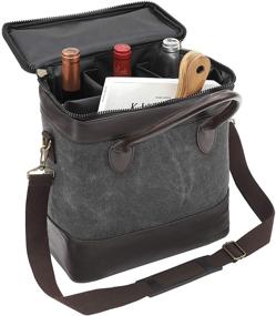 img 3 attached to 🍷 Wine Bags for Travel: Insulated Tote - 3 Bottle Capacity, Adjustable Strap, Removable Dividers - Perfect Christmas Gift