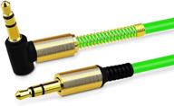 jacobsparts 3.5mm aux cable: premium 3ft audio auxiliary cord for car stereo and headphones (green) logo