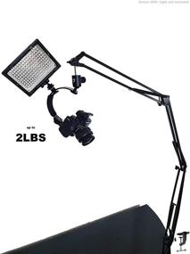 img 3 attached to 📷 Heron - 5ft Articulating Arm Camera Mount - Flexible Desk Clamp Camera Arm with C Shape Stabilizer Handle - 5FT Reach Steel Boom - Desk Mount Camera Crane for Mirrorless Digital Camera/Phone/Gopro7