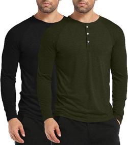 img 4 attached to CONFANDY Fashion Placket Henley Shirts Men's Clothing