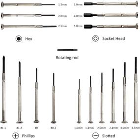 img 3 attached to 🔧 16-частный мини-набор прецизионных отверток с чехлом - шлицевая головка, крестовая, шестигранная, головка с шестигранником - идеально подходит для ремонта часов, очков и ноутбуков.