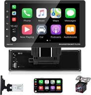 🚗 9 inch single din car stereo with carplay - touch screen mp5 player with bluetooth/fm/usb/aux, phone mirror link + backup camera logo