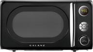 🍽️ galanz glcmka07bkr-07 retro black microwave oven, led lighting, pull handle design, child lock, capacity: 0.7 cu ft logo