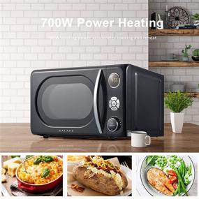 img 2 attached to 🍽️ Galanz GLCMKA07BKR-07 Retro Black Microwave Oven, LED Lighting, Pull Handle Design, Child Lock, Capacity: 0.7 cu ft