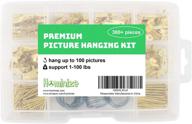 🖼️ efficient picture hanging kit: premium 300+ pieces with hangers, hooks, nails, wires, sawtooth hangers, d rings, screw eyes, and hardware for frames logo