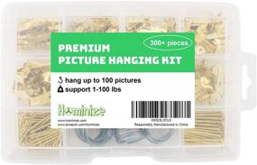 img 4 attached to 🖼️ Efficient Picture Hanging Kit: Premium 300+ Pieces with Hangers, Hooks, Nails, Wires, Sawtooth Hangers, D Rings, Screw Eyes, and Hardware for Frames