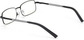 img 1 attached to 👓 Men's Blue Light Blocking Reading Glasses: Lightweight Metal Frame Readers with Spring Hinge for Computer Work