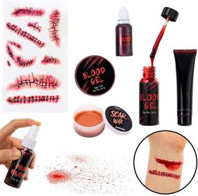 img 2 attached to 🎃 Spooktacular Creations 16 Piece Halloween Family Makeup Kit - Face and Body Paint, Liquid Blood Gel, Fake Blood and More - Easy On & Easy Off Makeup Set for Cosplay and Halloween Party Supplies
