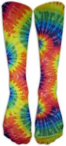 img 4 attached to Unisex Tie-Dye Patterned Long Crew Socks for 🧦 Boys and Girls - 50cm, One Color, One Size