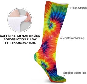 img 2 attached to Unisex Tie-Dye Patterned Long Crew Socks for 🧦 Boys and Girls - 50cm, One Color, One Size