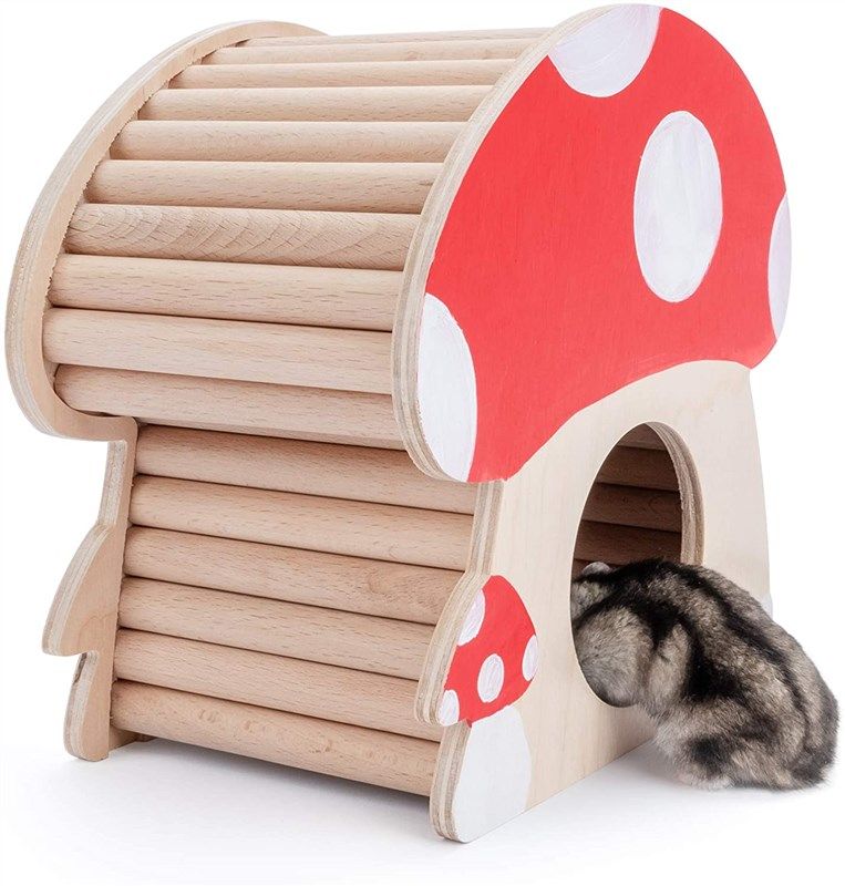 Hamster Mini House, Flat Top Wood Hide Home For Dwarf Hamsters, Rats,  Gerbils, Syrian, Mice, Small Animals Hideout Habitat Hut, Wooden Hamster  Hideaway Toys, Indoor Cave Cage Accessories 