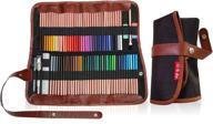 art supplies organizer set: 72-slot colored pencil case for adults & children + travel pouch + pen bag school holder + bonus ebook & video instructions (pencils not included) logo
