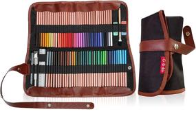 img 4 attached to Art Supplies Organizer Set: 72-Slot Colored Pencil Case for Adults & Children + Travel Pouch + Pen Bag School Holder + Bonus Ebook & Video Instructions (Pencils NOT Included)