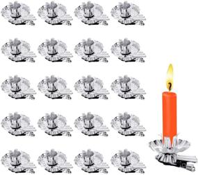 img 4 attached to 🕯️ Silver Flower Shaped Candle Holder Clips - 20 Pack for Christmas and Other Parties