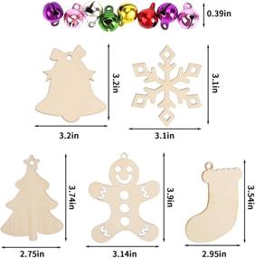 img 3 attached to 🎄 DIYASY Christmas Wood Ornaments: 60 Pcs Unfinished Wood Cutouts Kit for Crafts, Kids, and Adults Christmas Trees Hanging Decoration